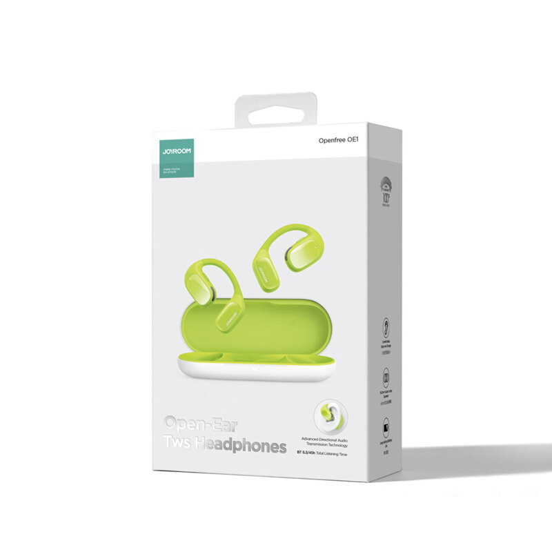Casti wireless open-ear cu microfon TWS JoyRoom, verde, JR-OE1