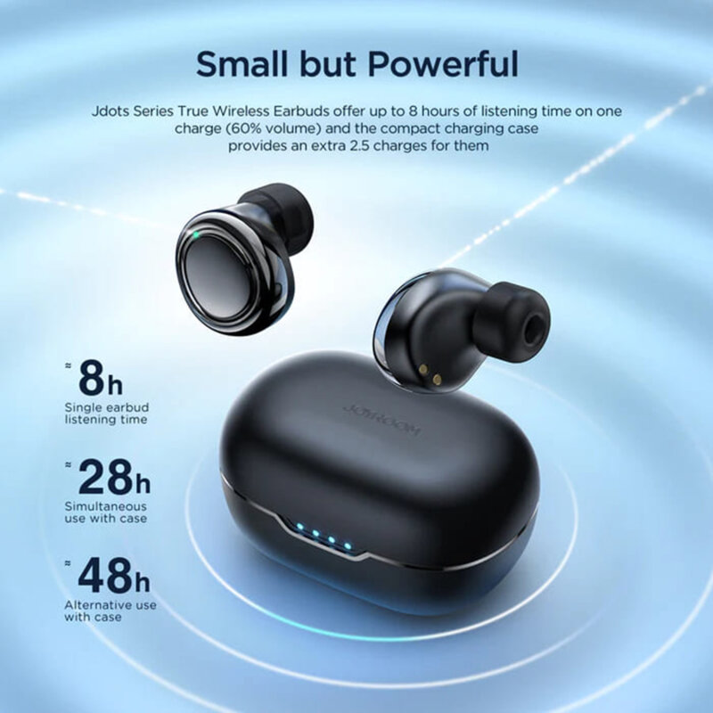Casti in-ear Bluetooth, earbuds JoyRoom, negru, JR-DB1