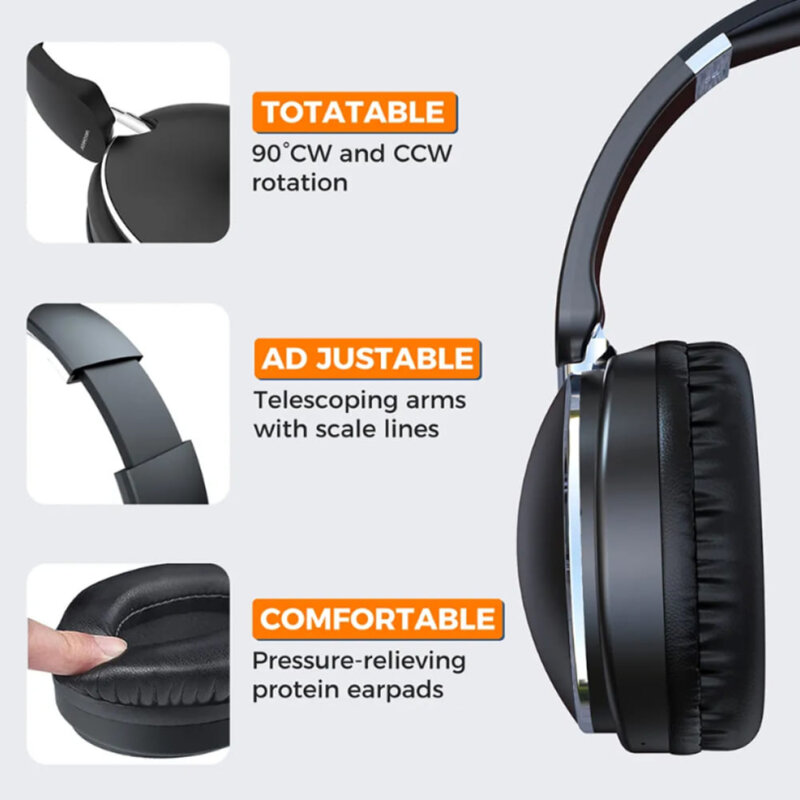 Casti over-ear wireless JoyRoom, 300mAh, negru, JR-HL2