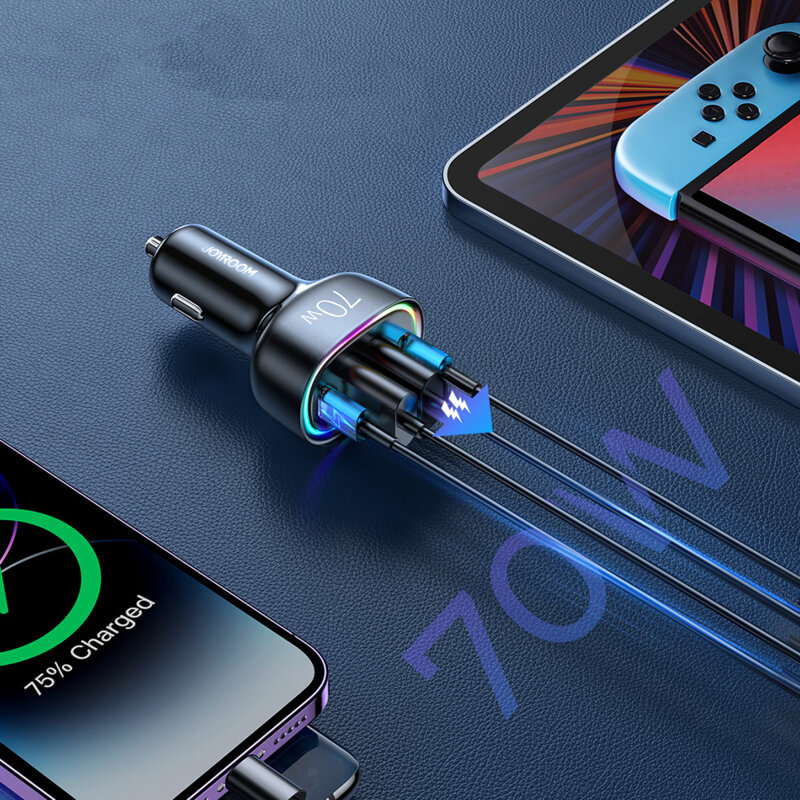 Incarcator auto USB, Type-C Fast Charge JoyRoom, 70W, JR-CL29