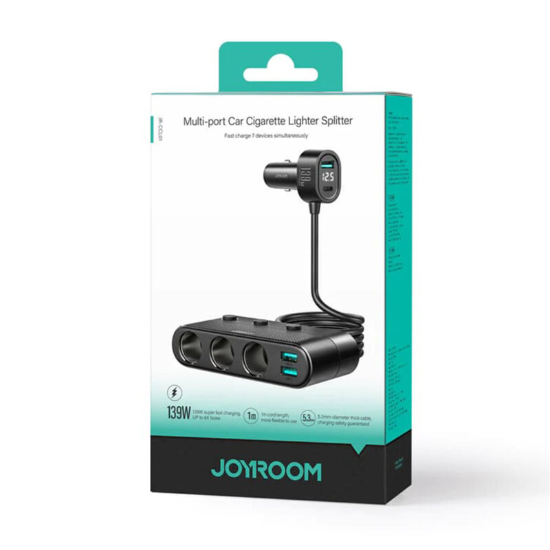 Incarcator masina 3xbricheta auto, 3xUSB, tip C JoyRoom, JR-CCL01