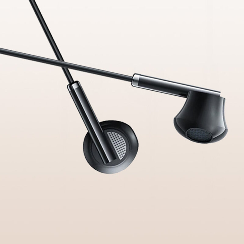 Casti Jack 3.5mm cu fir si microfon JoyRoom, negru, JR-EW07