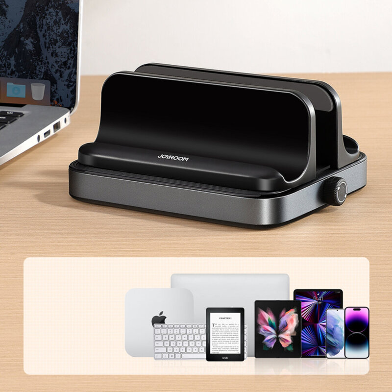 Suport laptop birou JoyRoom, vertical, negru, JR-ZS374