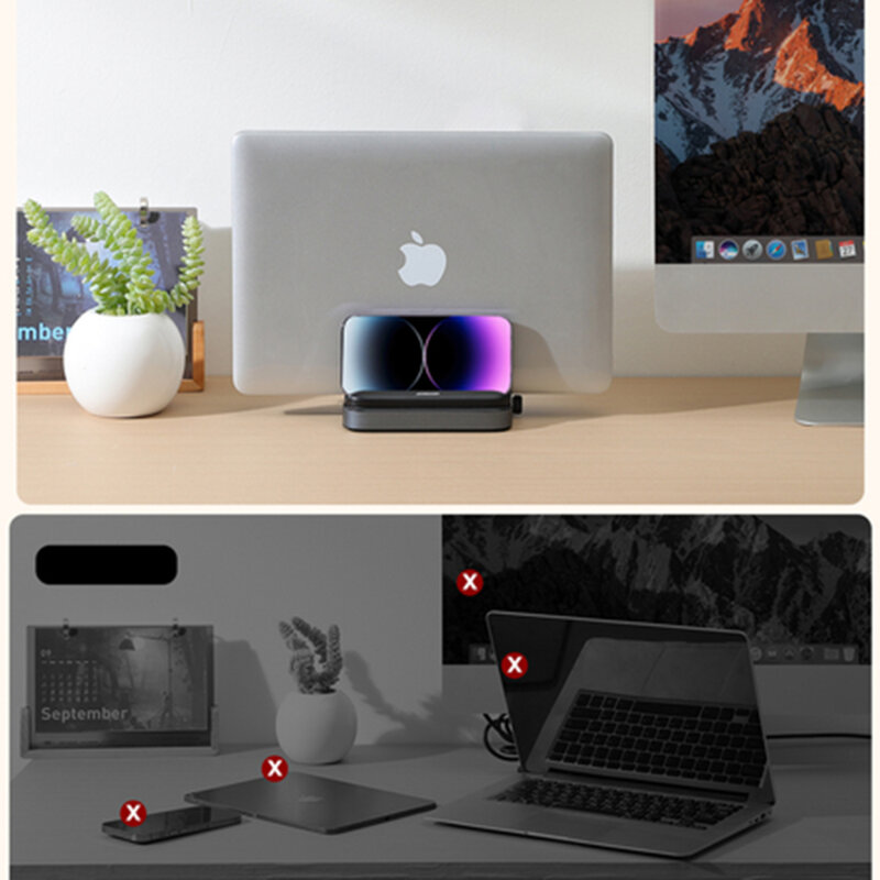 Suport laptop birou JoyRoom, vertical, negru, JR-ZS374