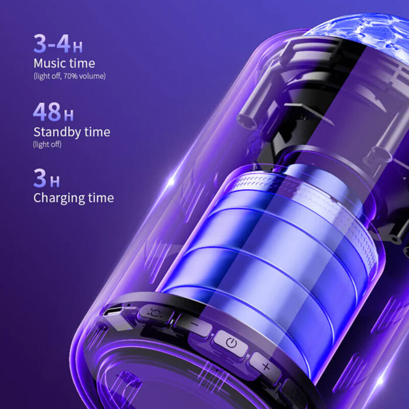 Boxa portabila Bluetooth mica JoyRoom, lumini RGB, JR-MS01