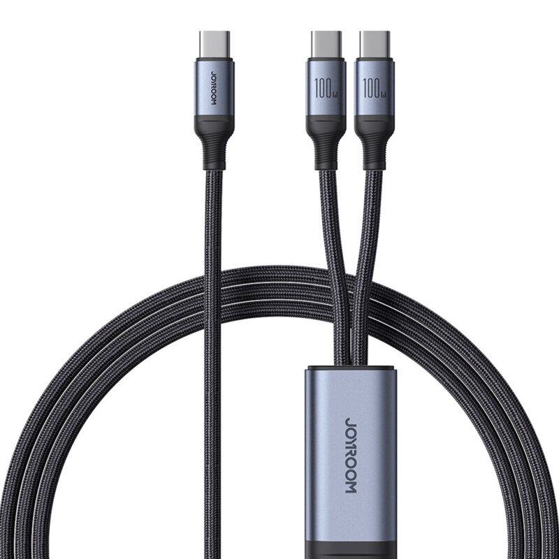 Cablu 3xtip C Fast Charge JoyRoom, 100W, 1.5m, negru, SA21-1T2
