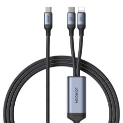 Cablu 2xtip C, iPhone JoyRoom, 100W, 1.5m, negru, SA21-1T2