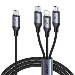 Cablu tip C, iPhone, Micro-USB JoyRoom, 30W, 1.2m, negru, SA21-1T3