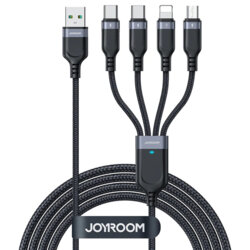 Cablu iPhone, 2xtip C, Micro JoyRoom, 3.5A, 1.2m, negru, S-1T4018A18
