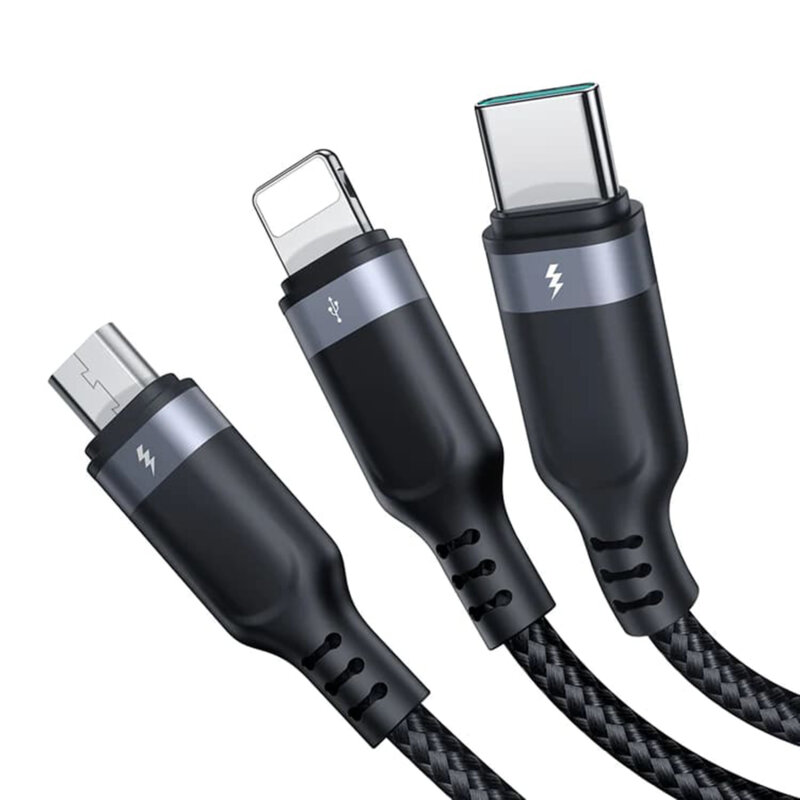 Cablu Type-C, Lightning, Micro-USB JoyRoom, 1.2m, negru, S-1T3018A18