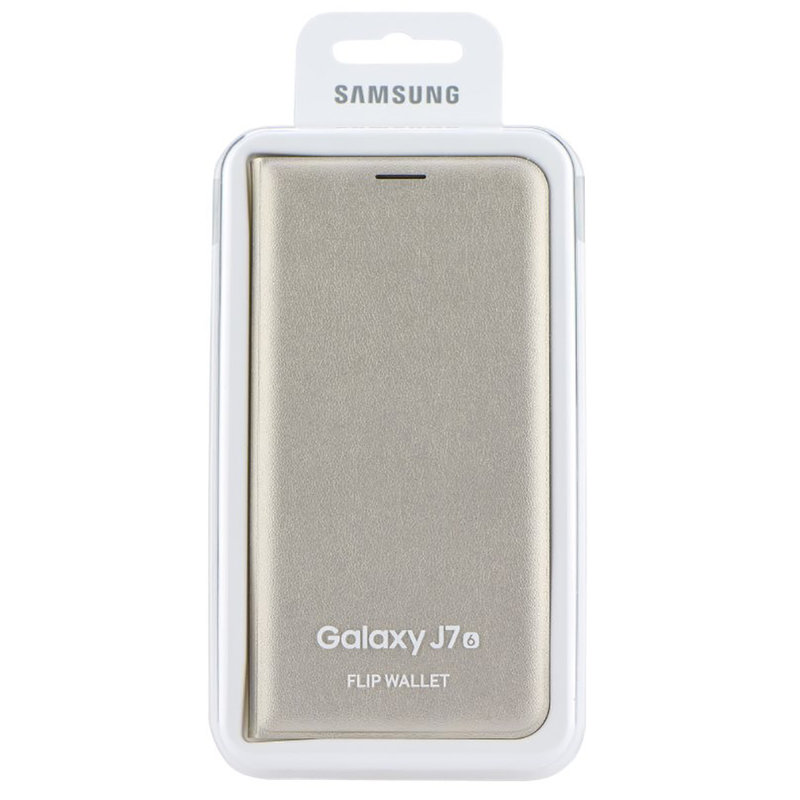 Husa Originala Samsung Galaxy J7 2016 J710 Flip Wallet Gold