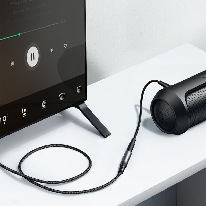 Cablu auxiliar audio mufa 2x Jack 3.5mm JoyRoom, 1.2m, SY-A09