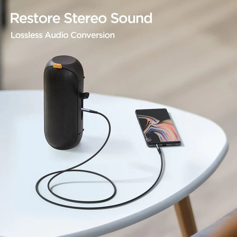 Cablu auxiliar dublu Jack JoyRoom,  1.2m, negru, SY-A08