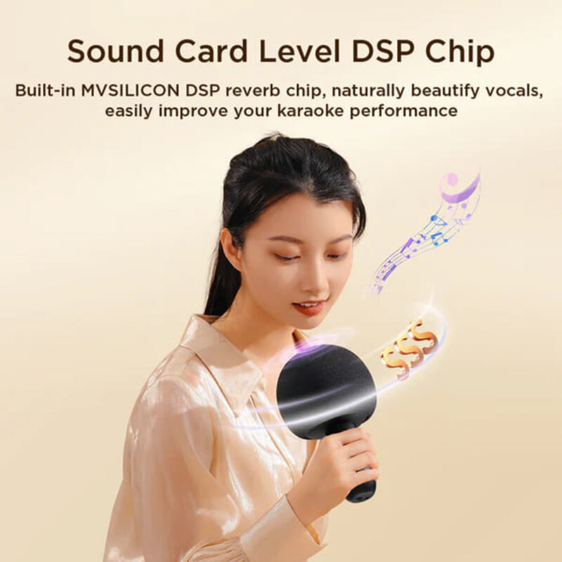 Microfon wireless karaoke JoyRoom, 5W, negru, JR-MC6