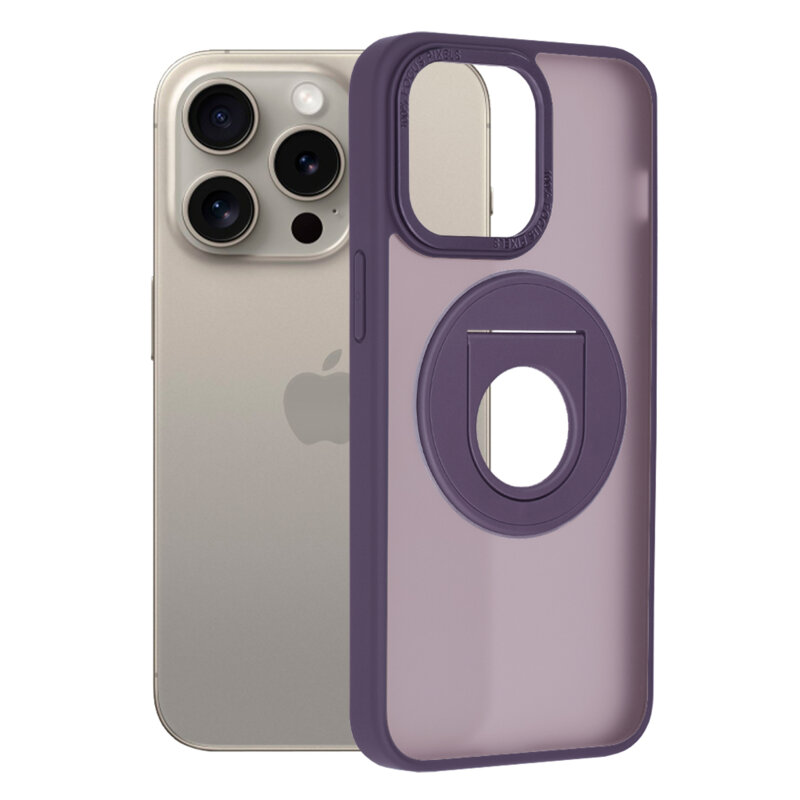 Husa MagSafe iPhone 15 Pro Max Techsuit Ghost Holder, mov