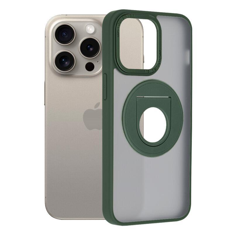 Husa MagSafe iPhone 15 Pro Max Techsuit Ghost Holder, verde