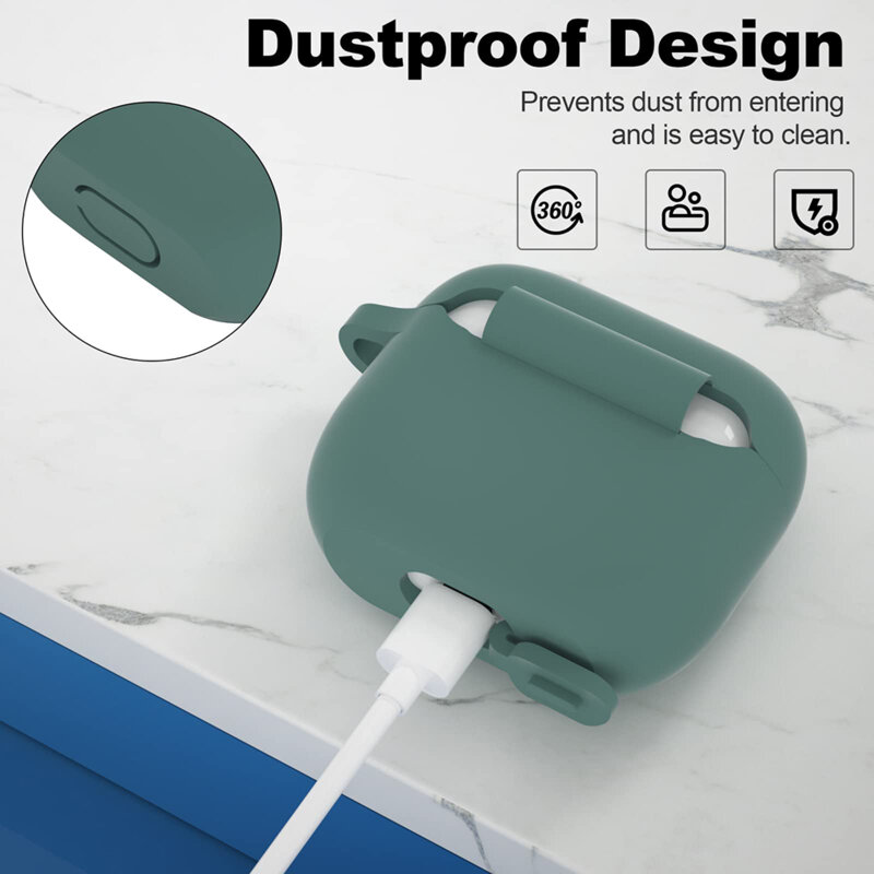 Husa Apple AirPods 3 Techsuit Silicone Case, verde inchis