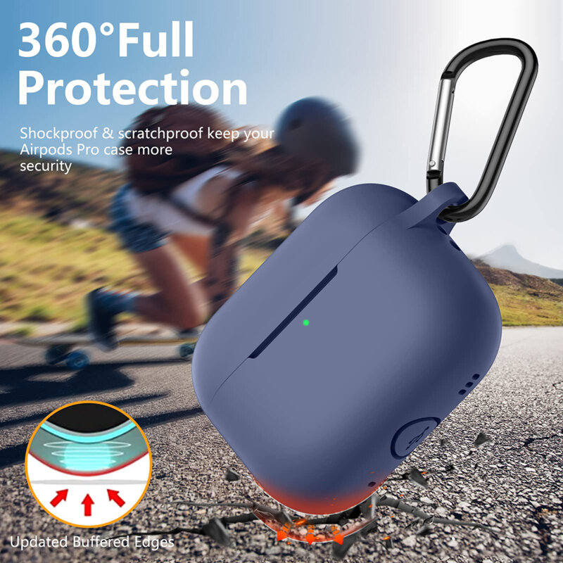 Husa Apple AirPods Pro 2 Techsuit Silicone Case, bleumarin