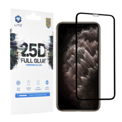 Folie Sticla iPhone 11 Pro Max Lito 2.5D Full Glue Full Cover Cu Rama - Negru