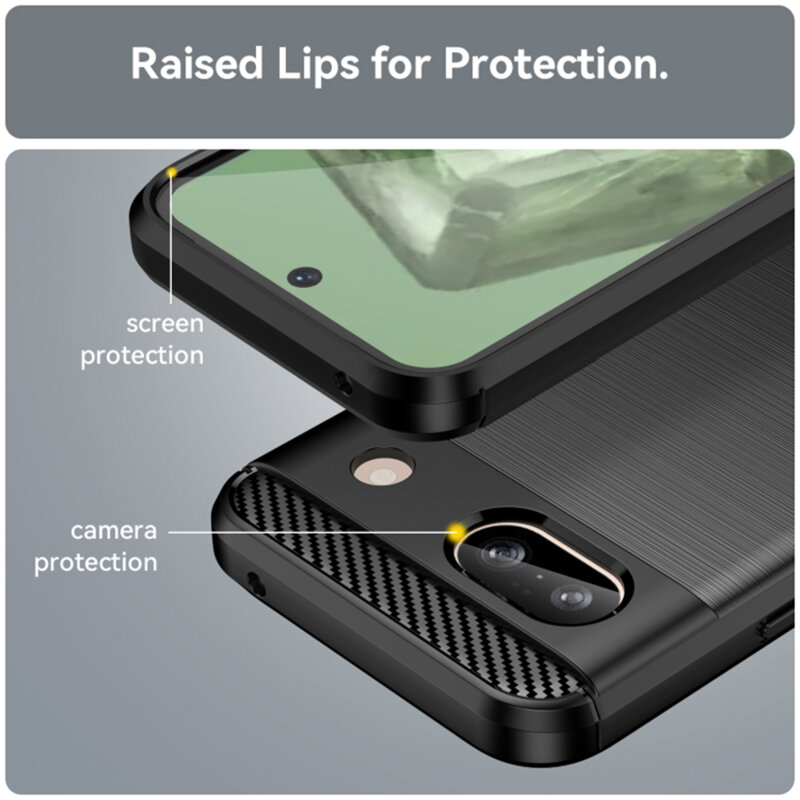 Husa Google Pixel 8a Techsuit Carbon Silicone, negru