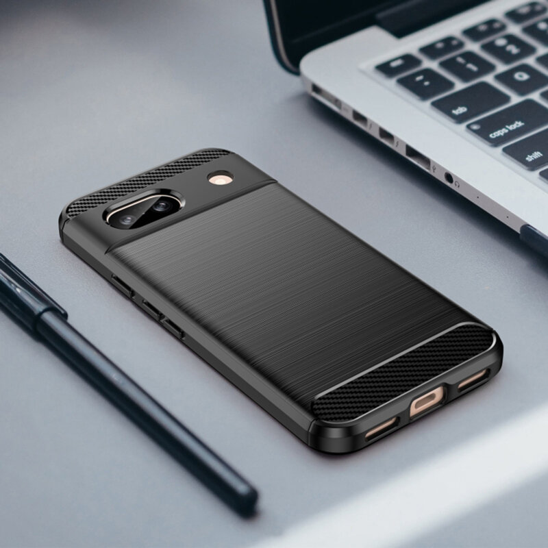 Husa Google Pixel 8a Techsuit Carbon Silicone, negru