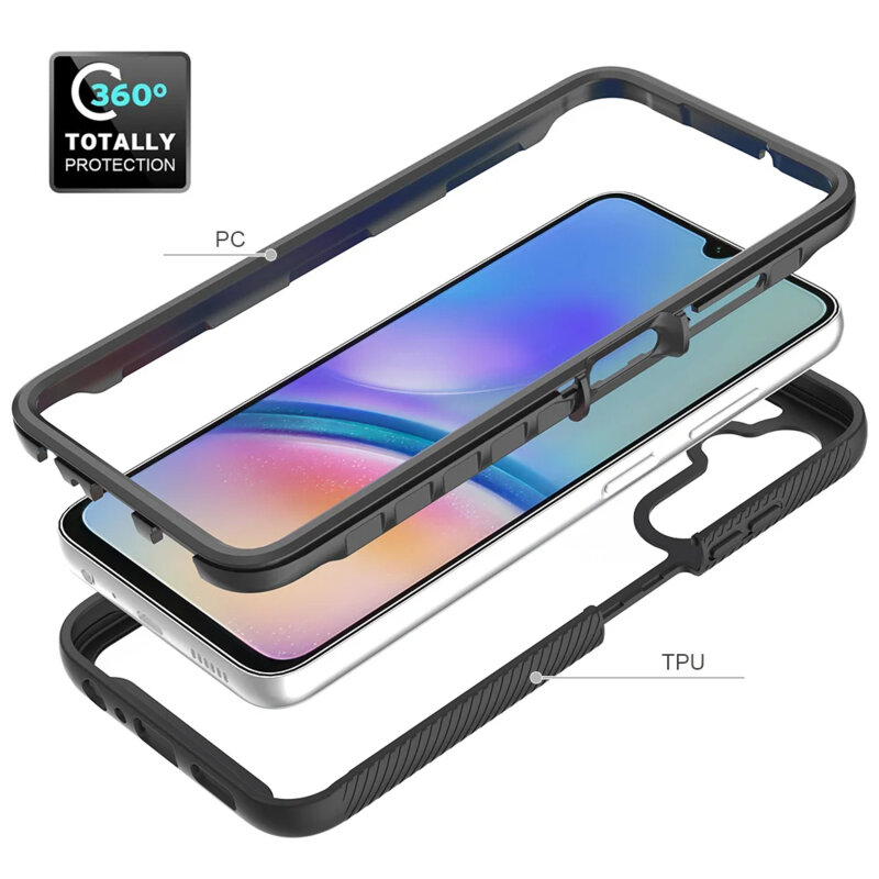 [Pachet 360°] Husa + folie Samsung Galaxy A15 5G Techsuit Defense, negru