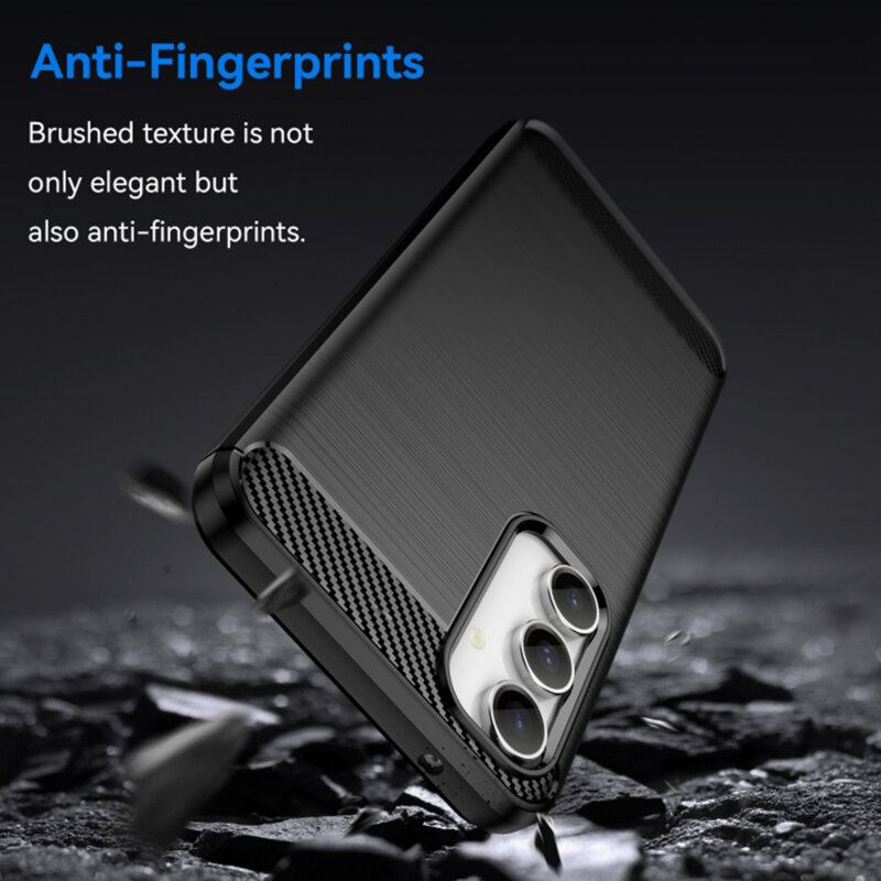 Husa Samsung Galaxy A35 5G Techsuit Carbon Silicone, negru