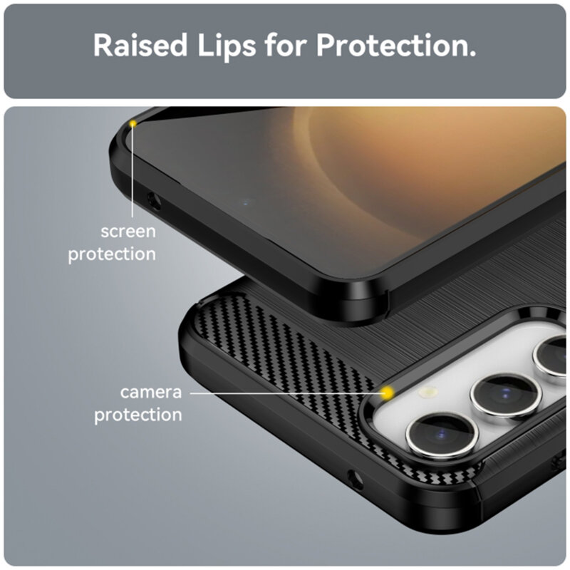 Husa Samsung Galaxy A35 5G Techsuit Carbon Silicone, negru