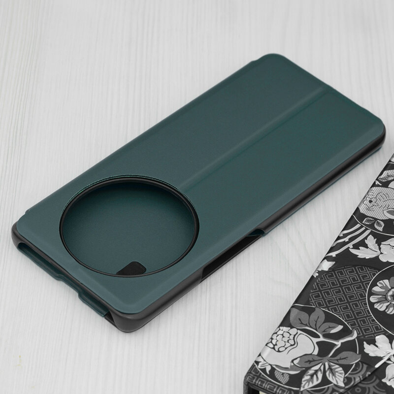 Husa Honor Magic6 Lite Eco Leather View flip tip carte, verde