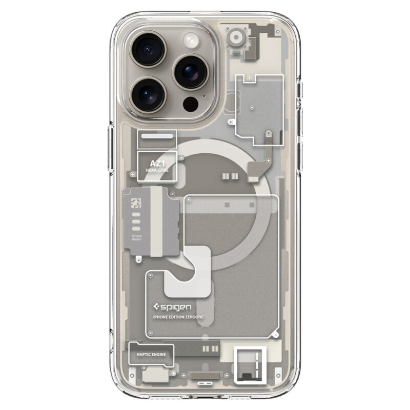 Husa iPhone 15 Pro Max Spigen Ultra Hybrid MagSafe Zero One, natural