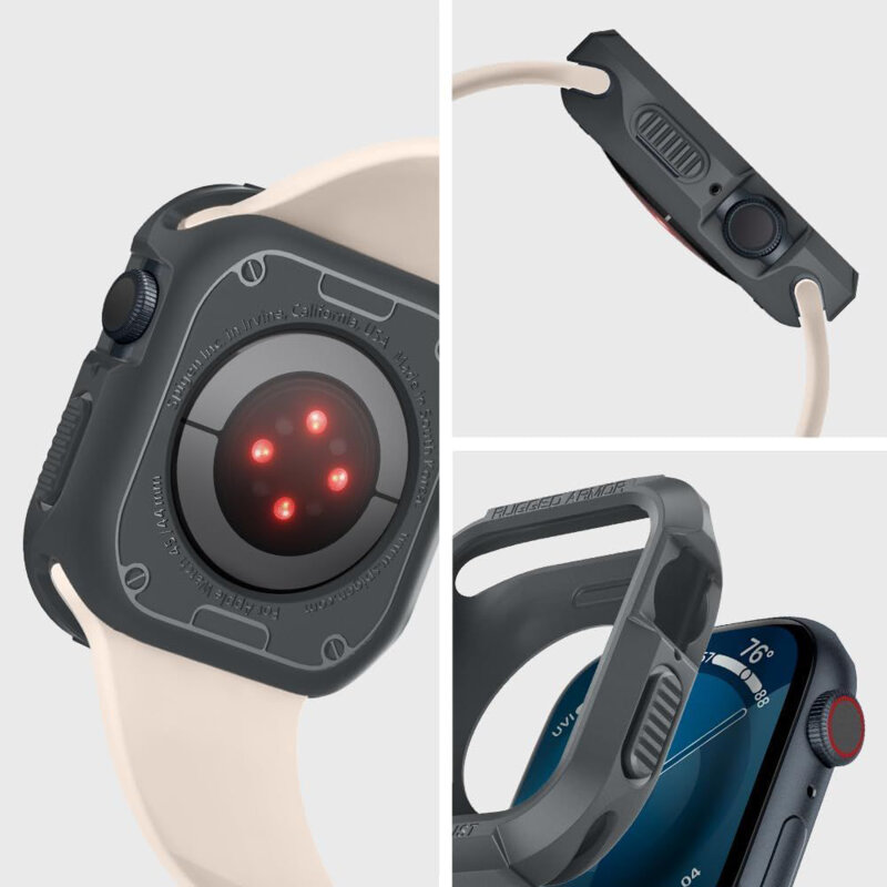 Husa Apple Watch 7 45mm Spigen Rugged Armor, gri