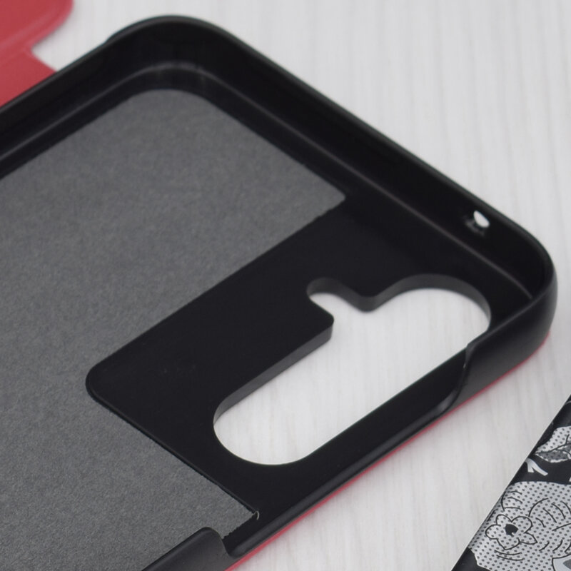 Husa Samsung Galaxy A35 5G Eco Leather View flip tip carte, rosu