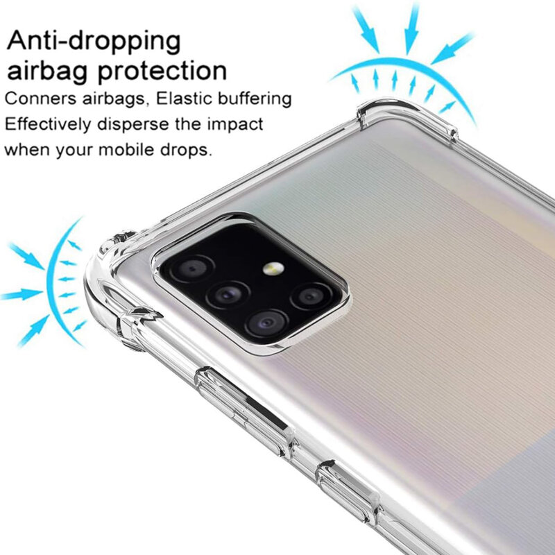 Husa Samsung Galaxy A51 4G Techsuit Shockproof Clear Silicone, transparenta