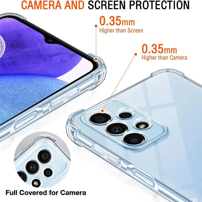 Husa Samsung Galaxy A23 Techsuit Shockproof Clear Silicone, transparenta