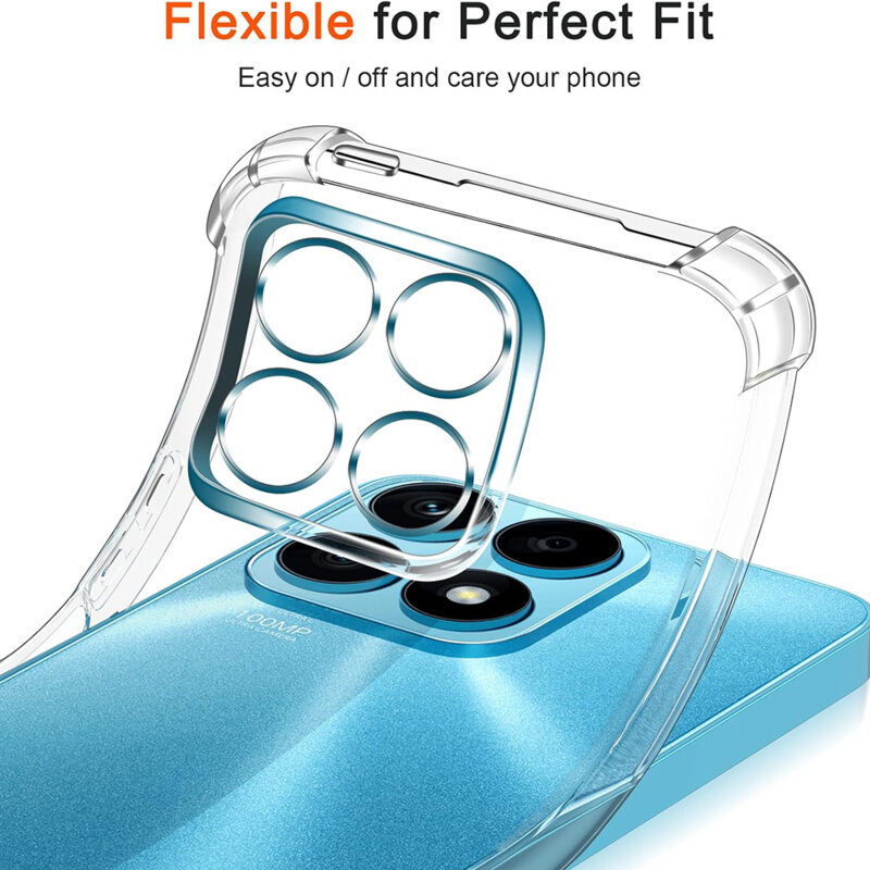 Husa Honor X8a Techsuit Shockproof Clear Silicone, transparenta