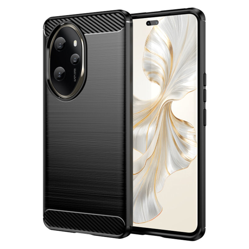 Husa Honor 100 Pro Techsuit Carbon Silicone, negru