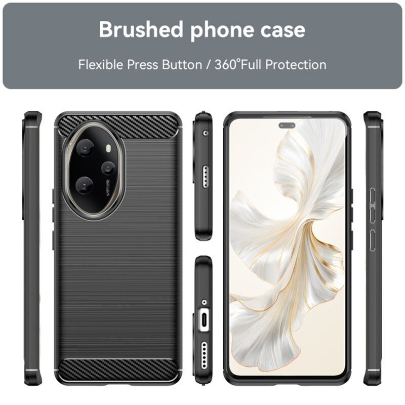 Husa Honor 100 Pro Techsuit Carbon Silicone, negru