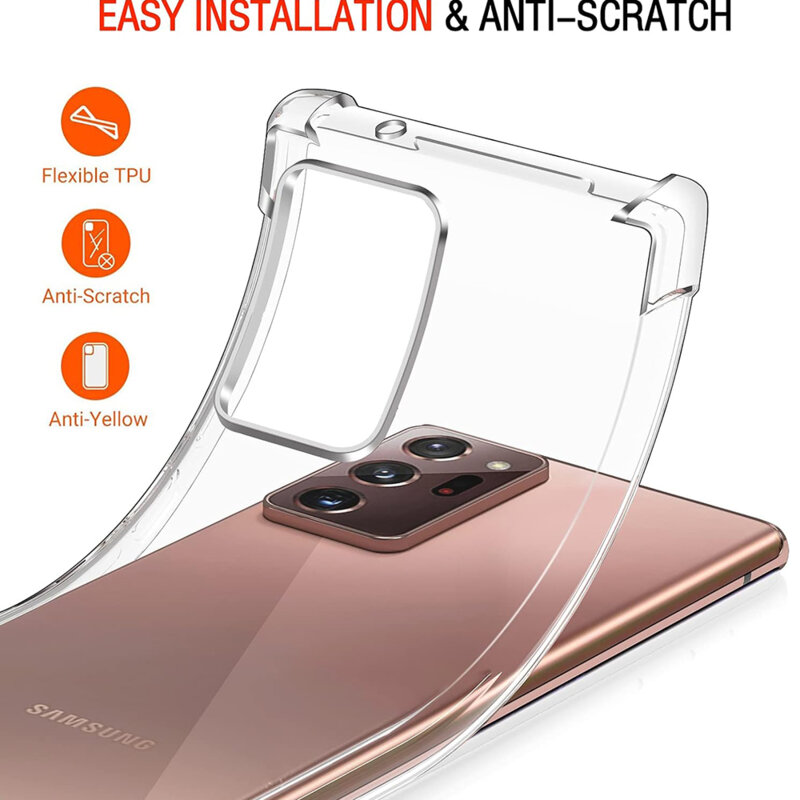 Husa Samsung Galaxy Note 20 Ultra Techsuit Shockproof Clear Silicone, transparenta