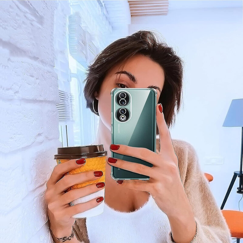 Husa Honor 90 Techsuit Shockproof Clear Silicone, transparenta
