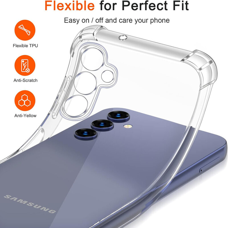 Husa Samsung Galaxy A14 4G Techsuit Shockproof Clear Silicone, transparenta