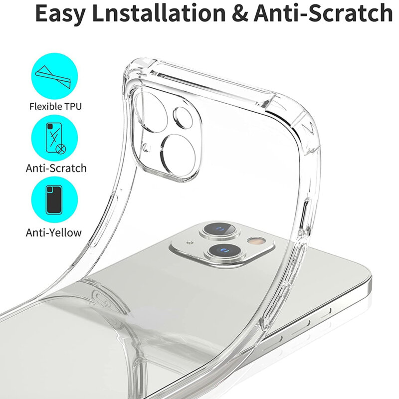 Husa iPhone 14 Plus Techsuit Shockproof Clear Silicone, transparenta