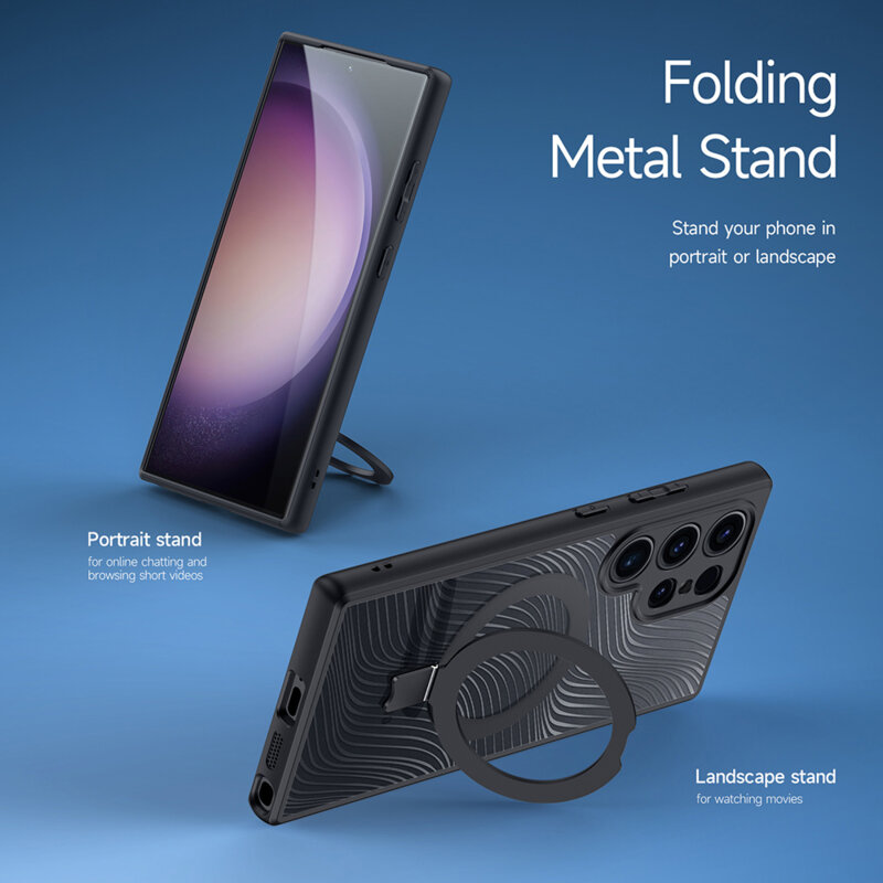 Husa Samsung Galaxy S24 Ultra Dux Ducis Aimo MagSafe Magnetic Stand, negru