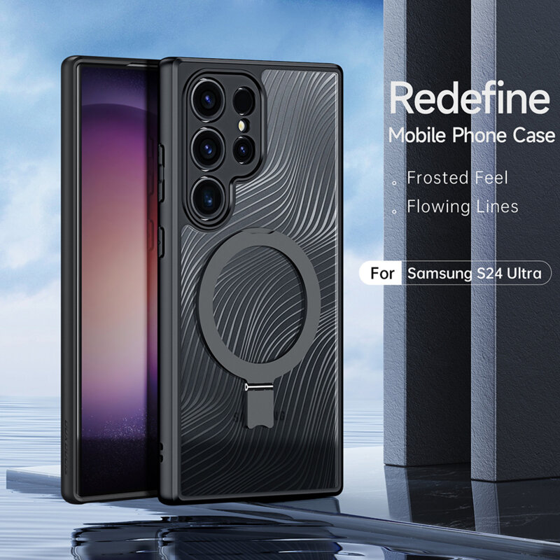 Husa Samsung Galaxy S24 Ultra Dux Ducis Aimo MagSafe Magnetic Stand, negru