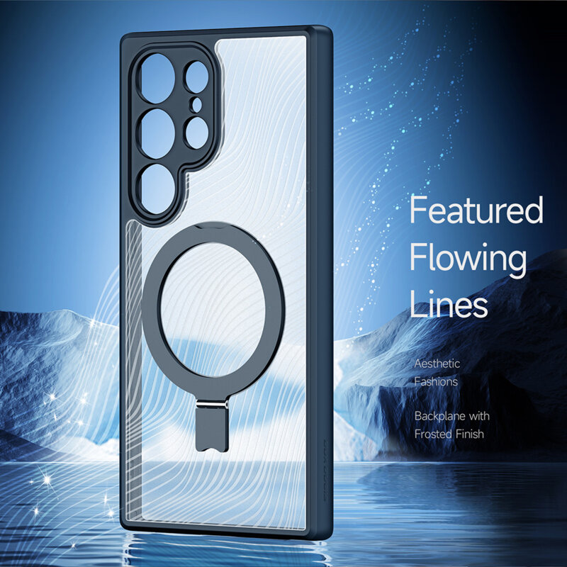 Husa Samsung Galaxy S24 Ultra Dux Ducis Aimo MagSafe Magnetic Stand, negru