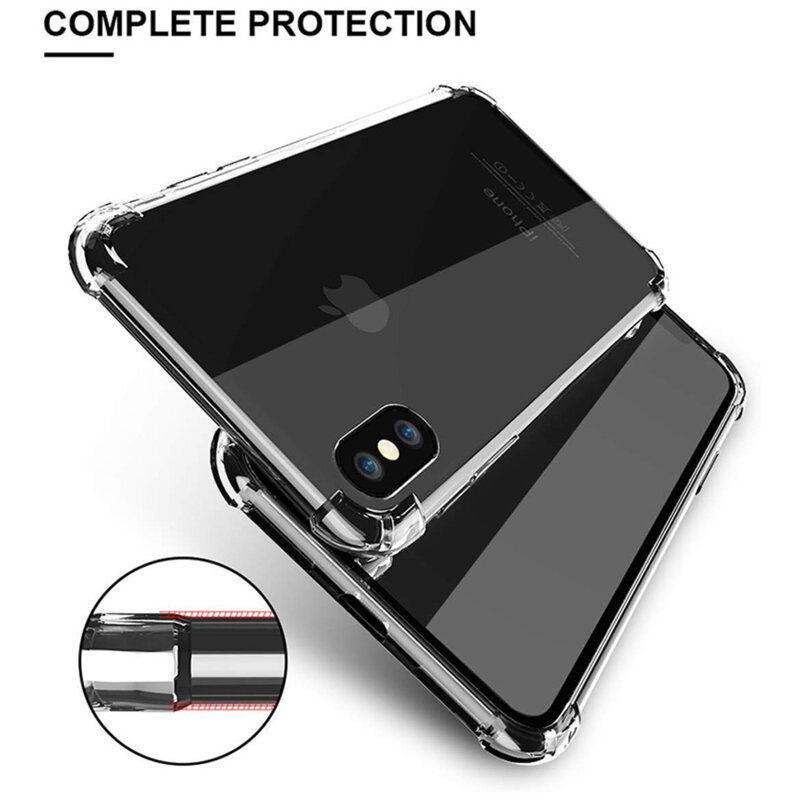 Husa iPhone XS Max Techsuit Shockproof Clear Silicone, transparenta