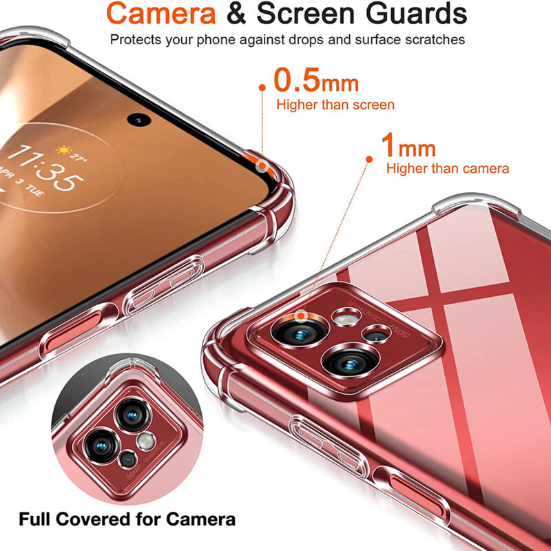 Husa Motorola Moto G32 Techsuit Shockproof Clear Silicone, transparenta
