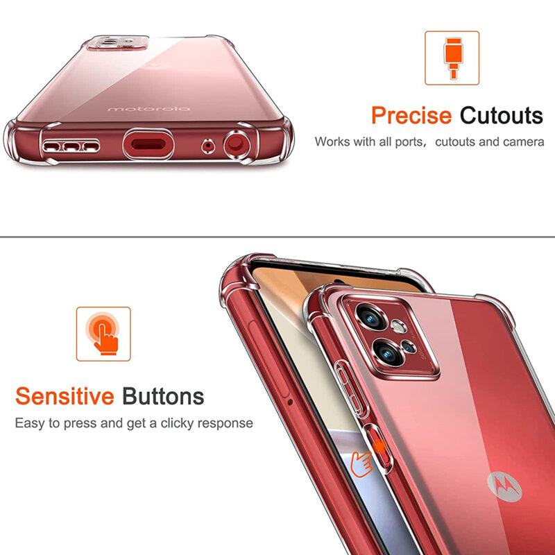 Husa Motorola Moto G32 Techsuit Shockproof Clear Silicone, transparenta