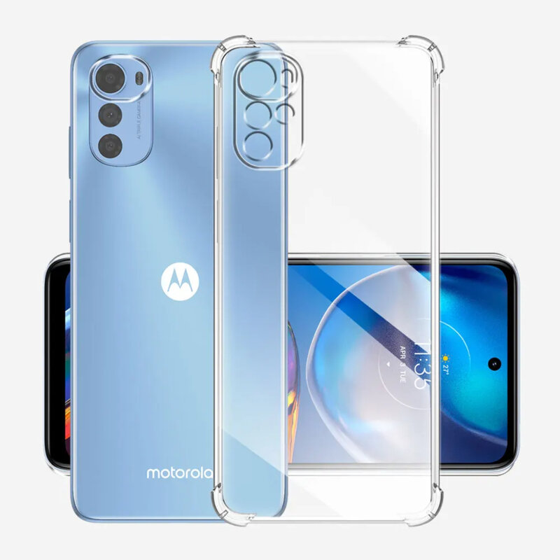Husa Motorola Moto E32 Techsuit Shockproof Clear Silicone, transparenta