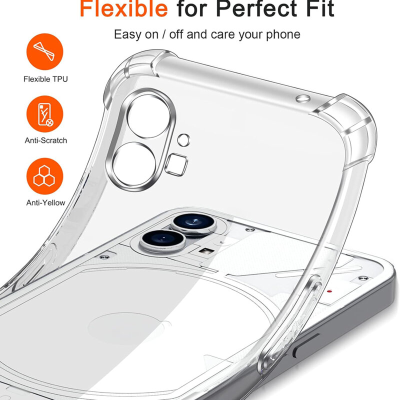 Husa Nothing Phone (1) Techsuit Shockproof Clear Silicone, transparenta