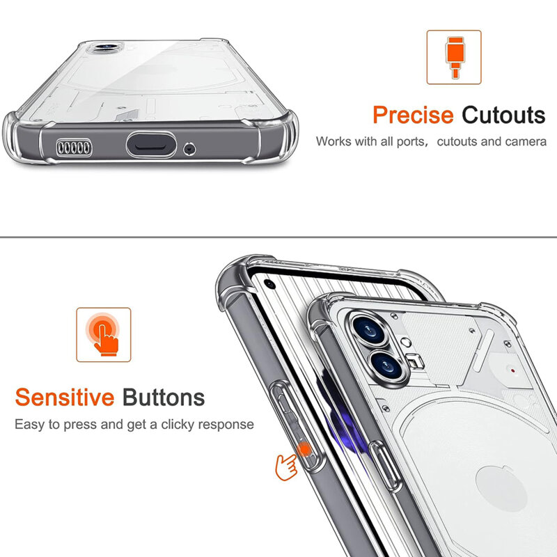 Husa Nothing Phone (1) Techsuit Shockproof Clear Silicone, transparenta